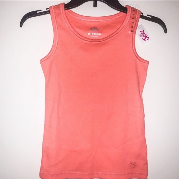 New Justice Peach Tank Top Girls Size 10 - Picture 10 of 11